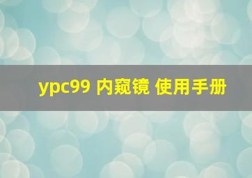 ypc99 内窥镜 使用手册